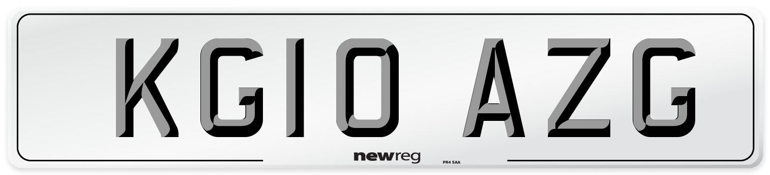 KG10 AZG Number Plate from New Reg